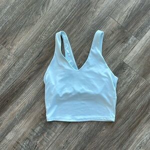Light Blue Workout Top with Optional Padding